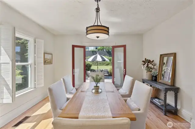 Formal Dining Room & French Doors to Patio