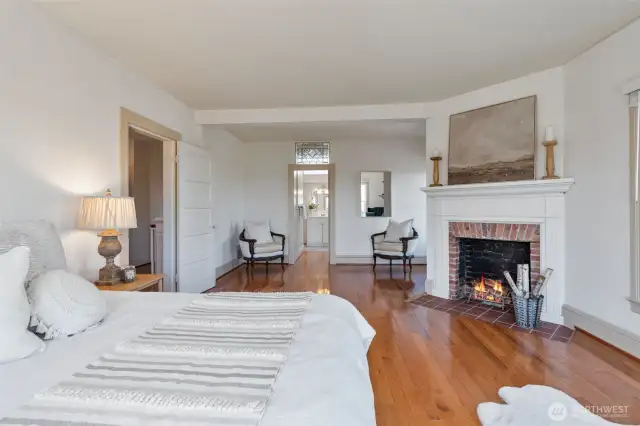 Primary Bedroom with Fireplace  - Second Floor