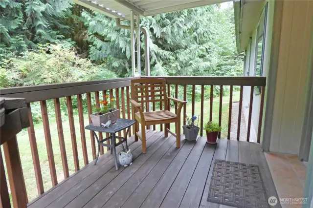 Sit and relax on the covered front porch.