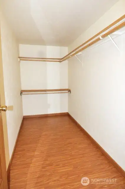 Great walk in primary closet.