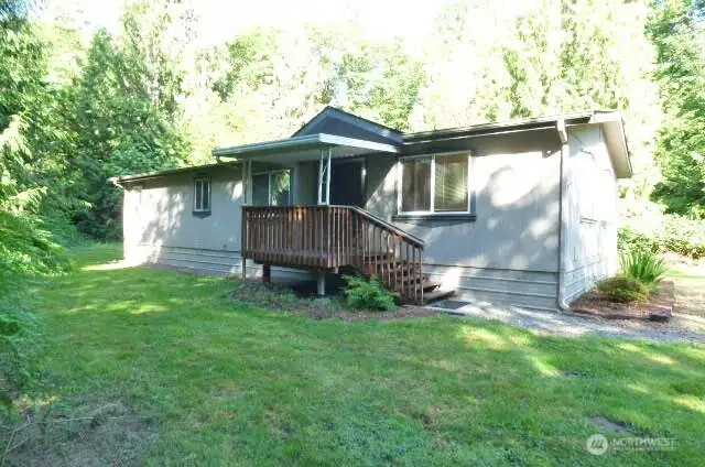 Covered front porch welcomes you.