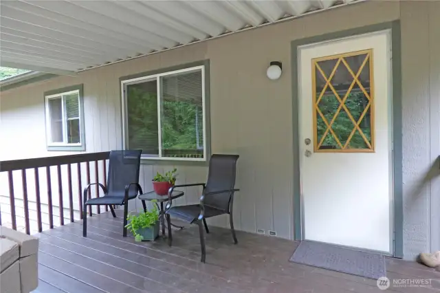 Another view of the private covered back porch. So peaceful.