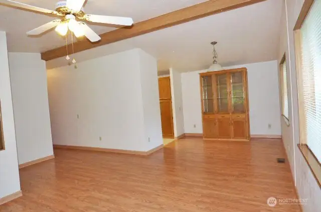 Dining room with built in hutch.