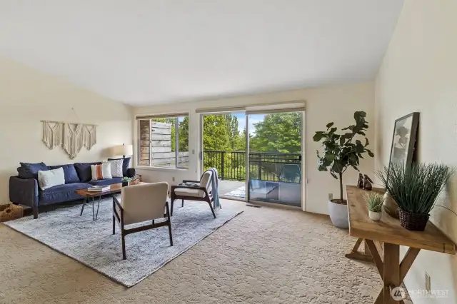 Living room and back deck