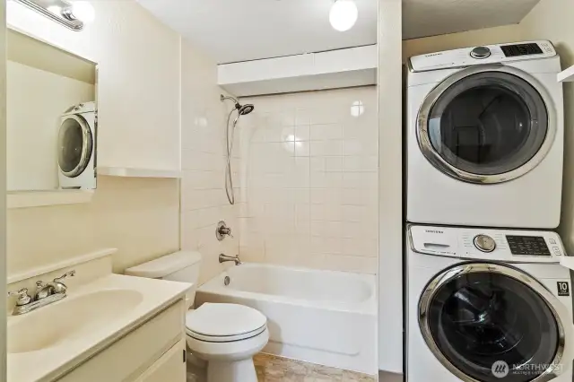 Lower level bathroom and laundry