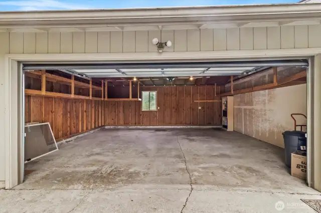 Two-car garage with ample storage