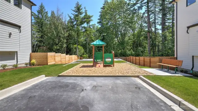 Community Playground and bench.