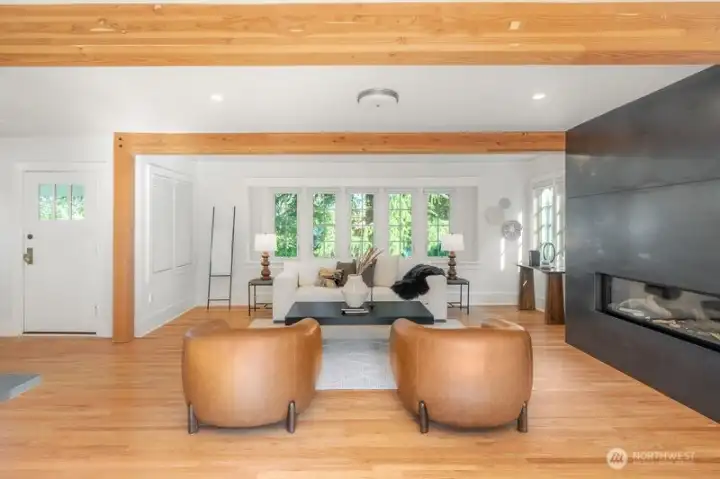 Notice the beautiful beams-they add warmth and interest.
