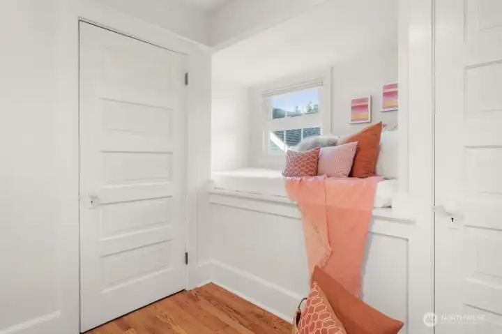 Here is the bed...light and bright!