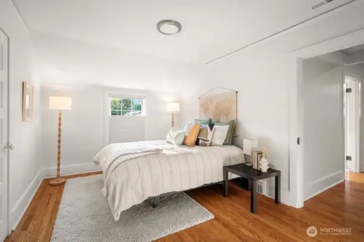 Here is the second bedroom-lots of light as it overlooks the western-facing backyard. There is a sweet alcove to the left of this photo.