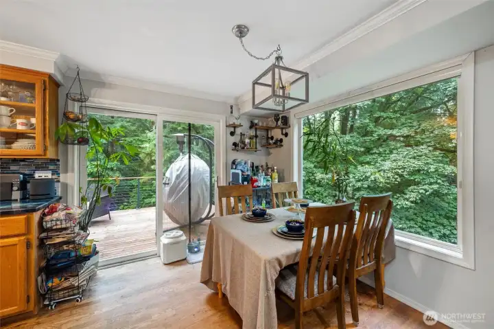 Dinning room out to large patio.