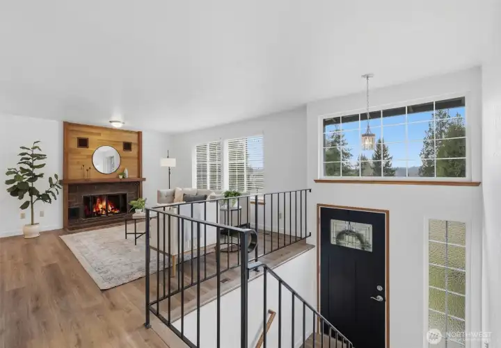 Open, bright and inviting split-level entry.