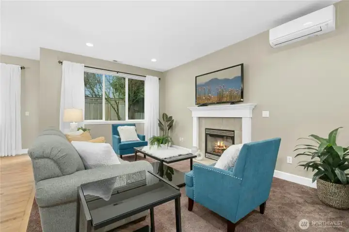 Gorgeous open plan w/cozy gas Fireplace