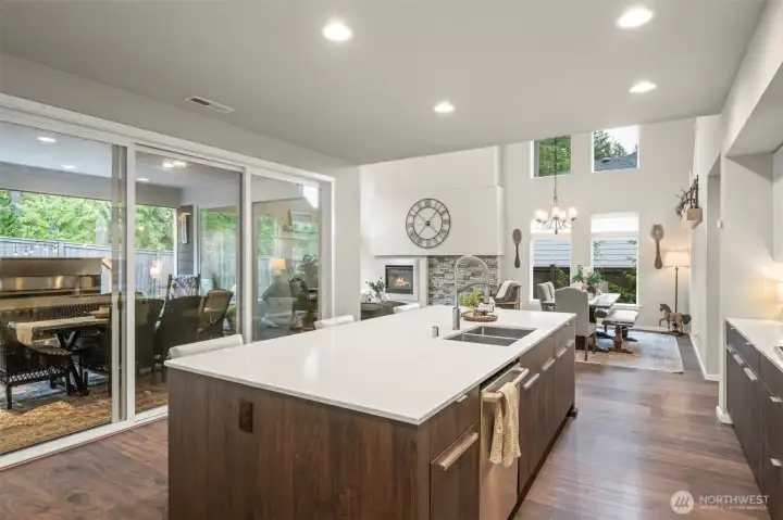 Extra Large Sliding Doors with Access to Covered Deck for More Space to Entertain