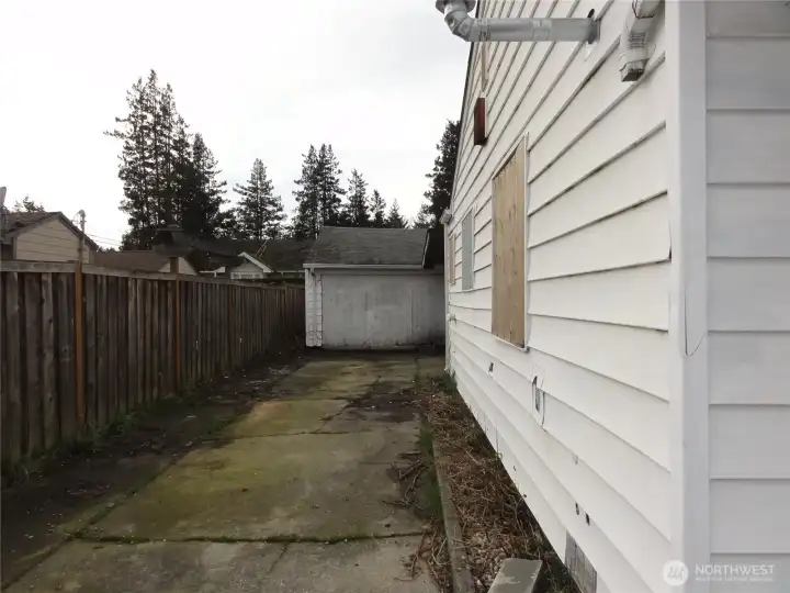 Side of house driveway