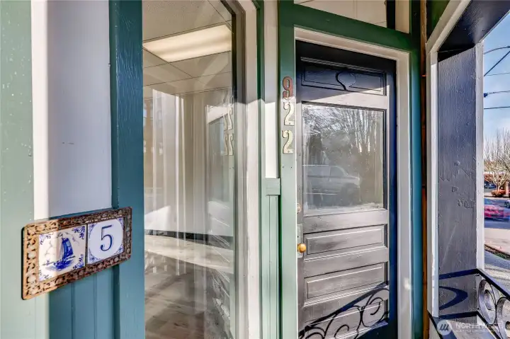 Entry to street level commercial unit.