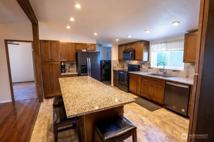 Sizeable island for cooking meals or hosting guests
