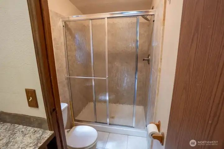 Tile shower in primary bath
