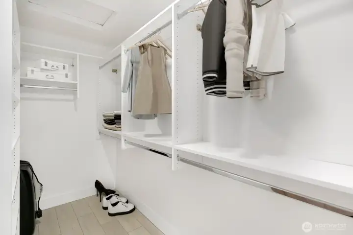 Primary Walk-in Closet Virtually Staged