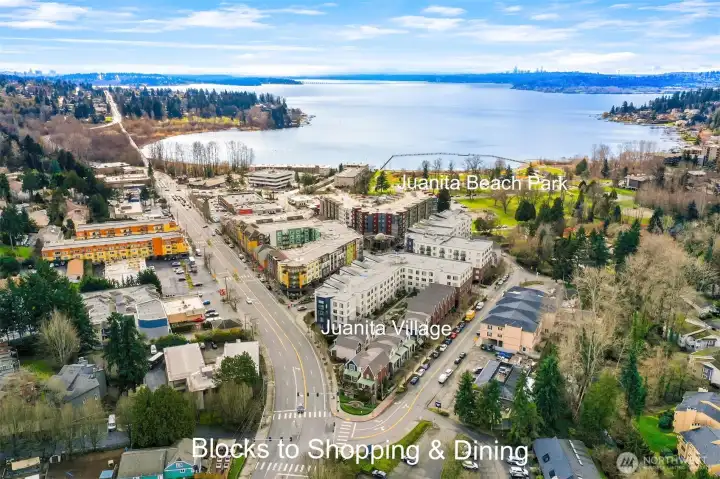 It's a short walk to both Juanita Village for shopping, dining, pubs and coffee.  Juanita Beach is popular for swimming, fishing, paddle boarding, kayaking and community activities.