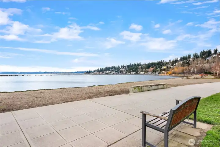 Lake Washington from Juanita Beach Looking Southwest to Seattle