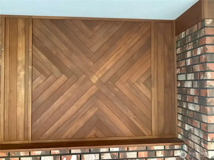 The wood detail and brickwork are next level in this home!