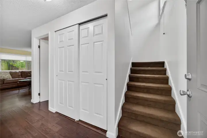 Large closet for your coats and shoes.