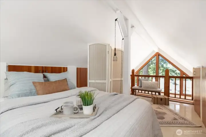 Loft sleeping/office/lounge area