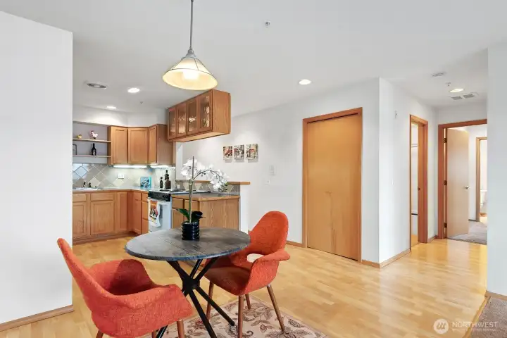 Another view of Dining area, Kitchen and Hallway towards the Bedrooms.