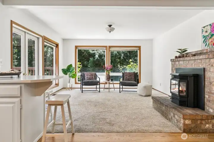 Enjoy your convenient pellet stove in one of the main living areas.