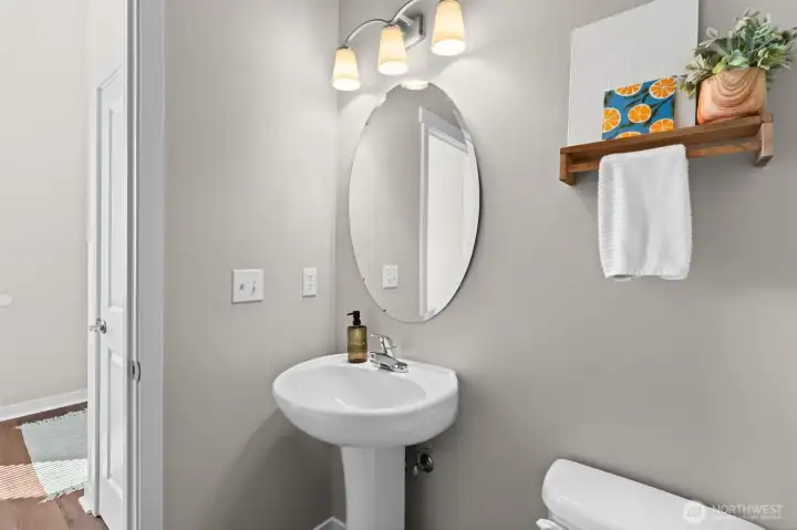 Half bath on main floor for guests Half bath on main floor for guests