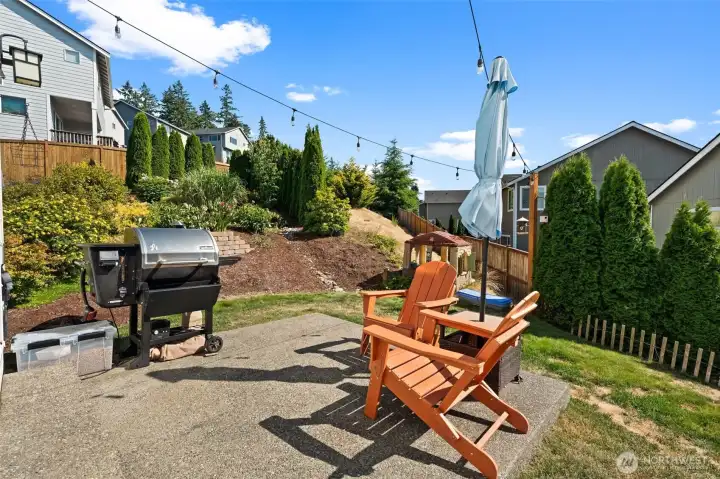 Back patio with just enough space to entertain Back patio with just enough space to entertain
