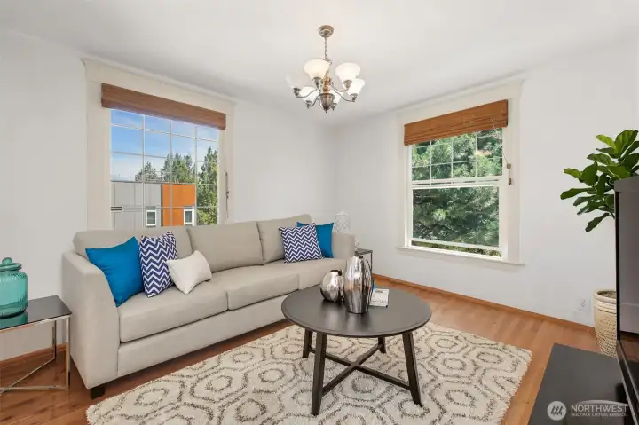 Unit 3 living room - virtually staged Unit 3 living room - virtually staged