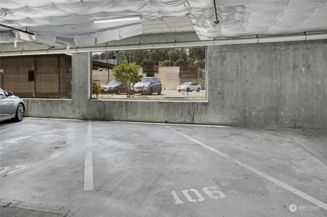 Secured parking is available in underground storage space #106, with additional storage located in P2, space 64.