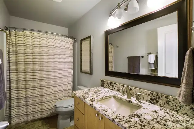 Full Bath in the lower level.