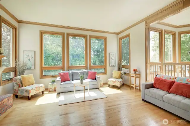 Warm and inviting family room with fireplace
