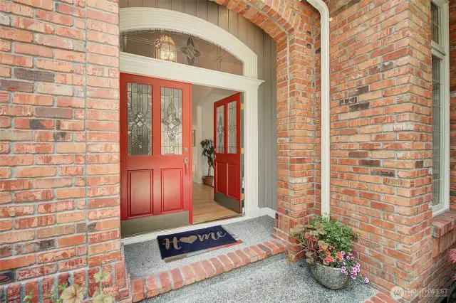 Open patio and brick entry