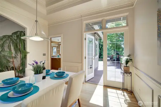Sunny patio off the formal dining room