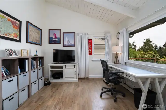 office with amazing view of the straights and San Juan Islands