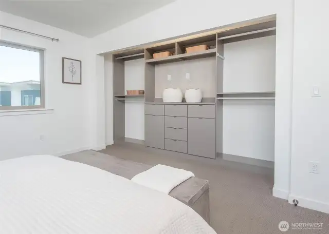 Primary Suite with California Closets, Mini Split w/ Air Conditioning, & WiFi Equipped Ceiling Fan