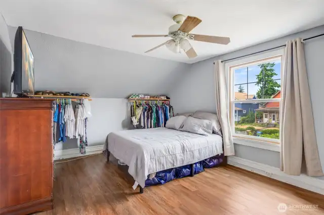 Primary bedroom with additional closet storage