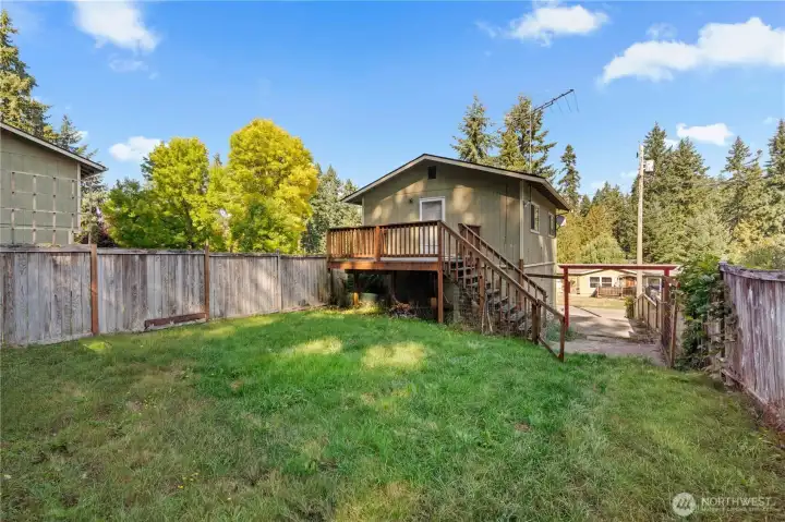 Private yard next to shop