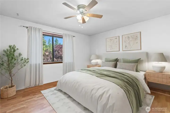 upper level bedroom  staged