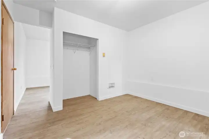 Lower level office with closet space