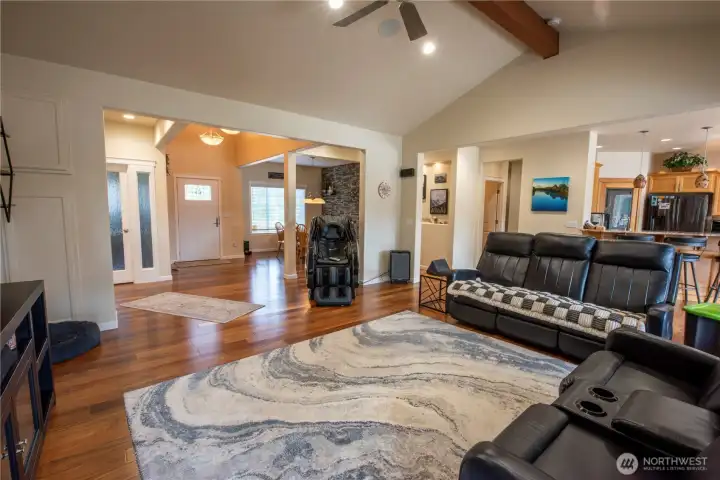 family room, entry, dinning room kitchen