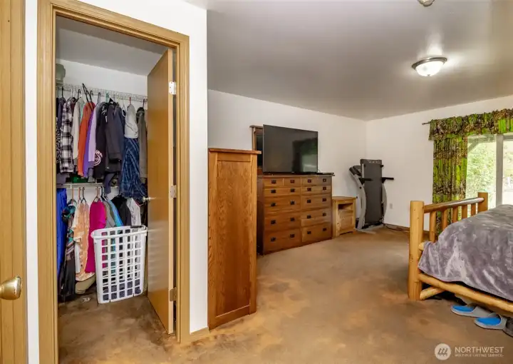 Generous walk in closet in primary suite