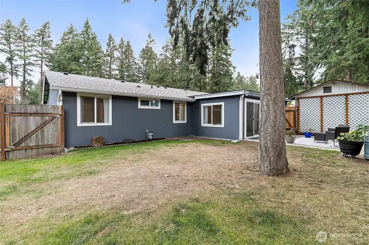 Backyard is fully fenced.