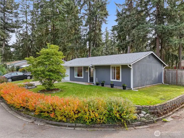 Home is located on a corner lot.