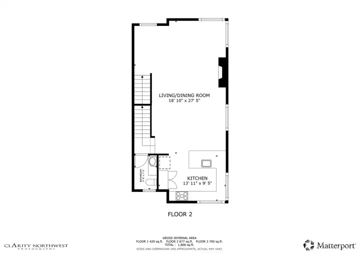 Second level floor plan.