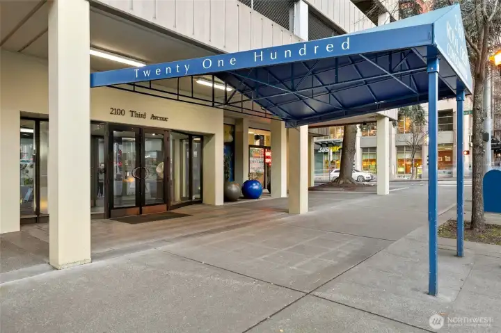 Covered awning and secure entrance off 3rd Avenue welcomes you.